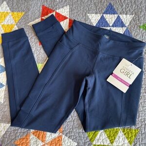NWT Athleta Girl Navy Ribbed Chit Chat Legging